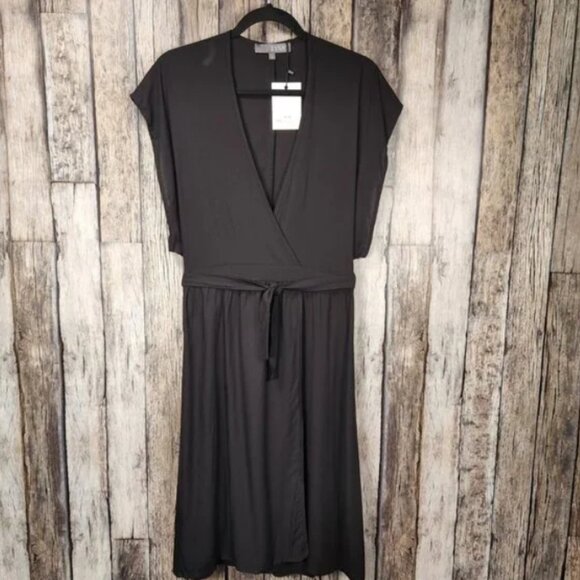 TYSA Garbot Mini Wrap Dress Black Flutter Sleeves Size S New With Tags - Picture 2 of 11